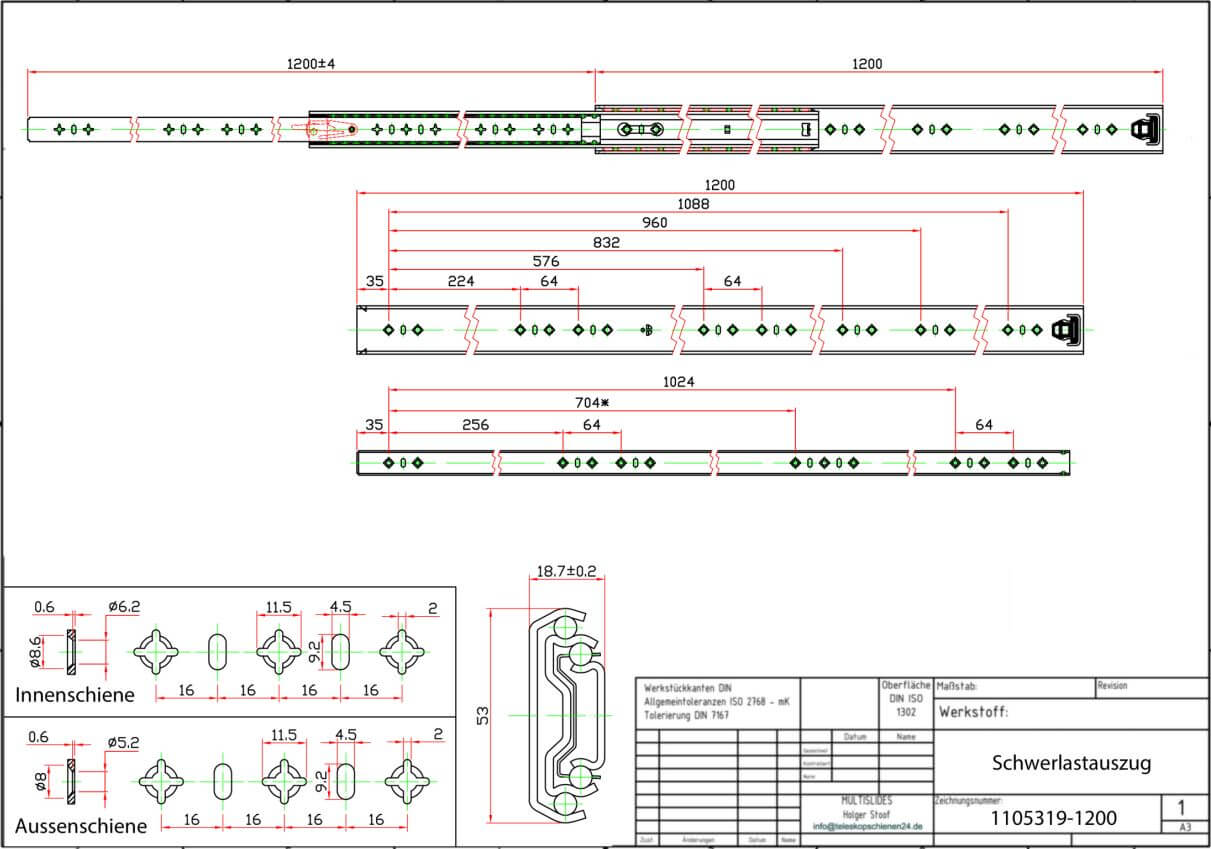 Dibujo técnico Extractor de alta resistencia 1105319-1200