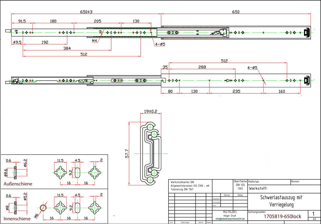 Dibujo técnico Extractor de alta resistencia 1705819-650lock