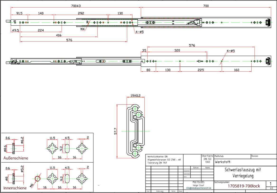 Dibujo técnico Extractor de alta resistencia BL-1705819-700lock