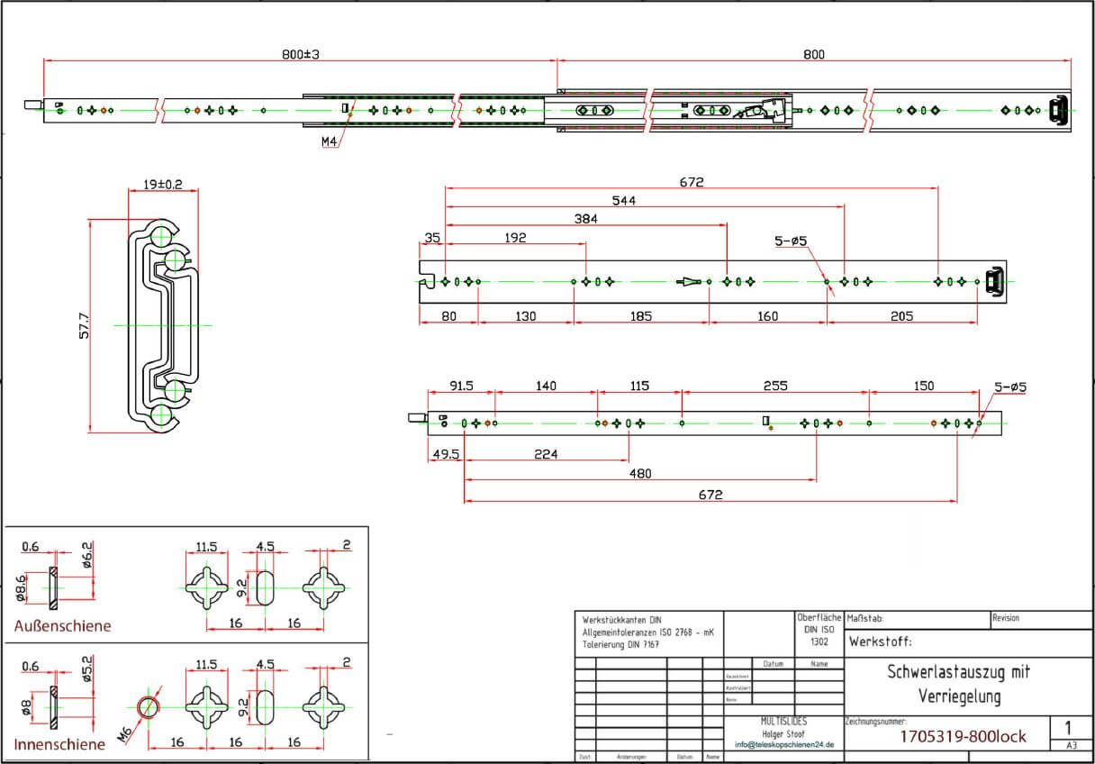 Dibujo técnico Extractor de alta resistencia 1705819-800lock
