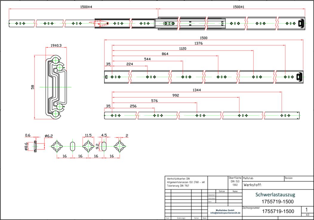 Dibujo técnico Extractor de alta resistencia 1755719-1500