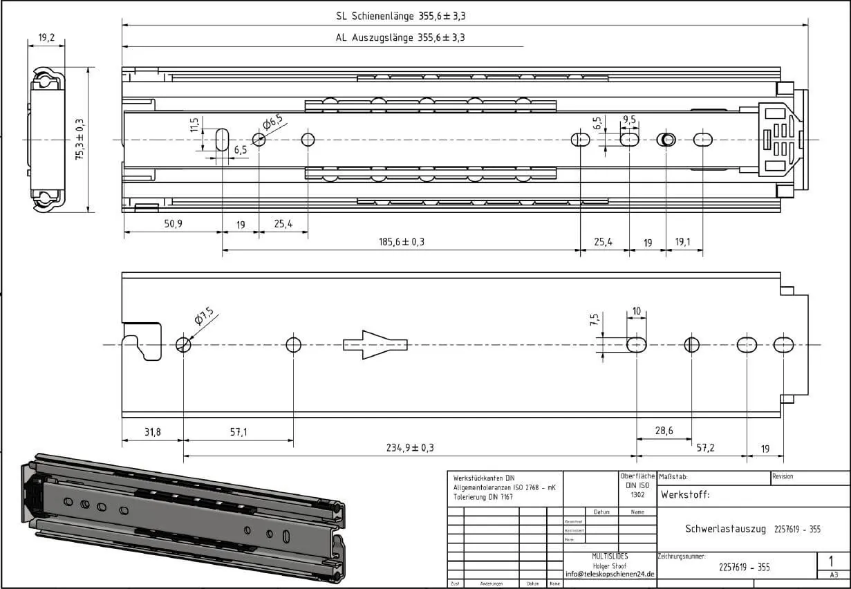 Dibujo técnico Extractor de alta resistencia 2257619-355