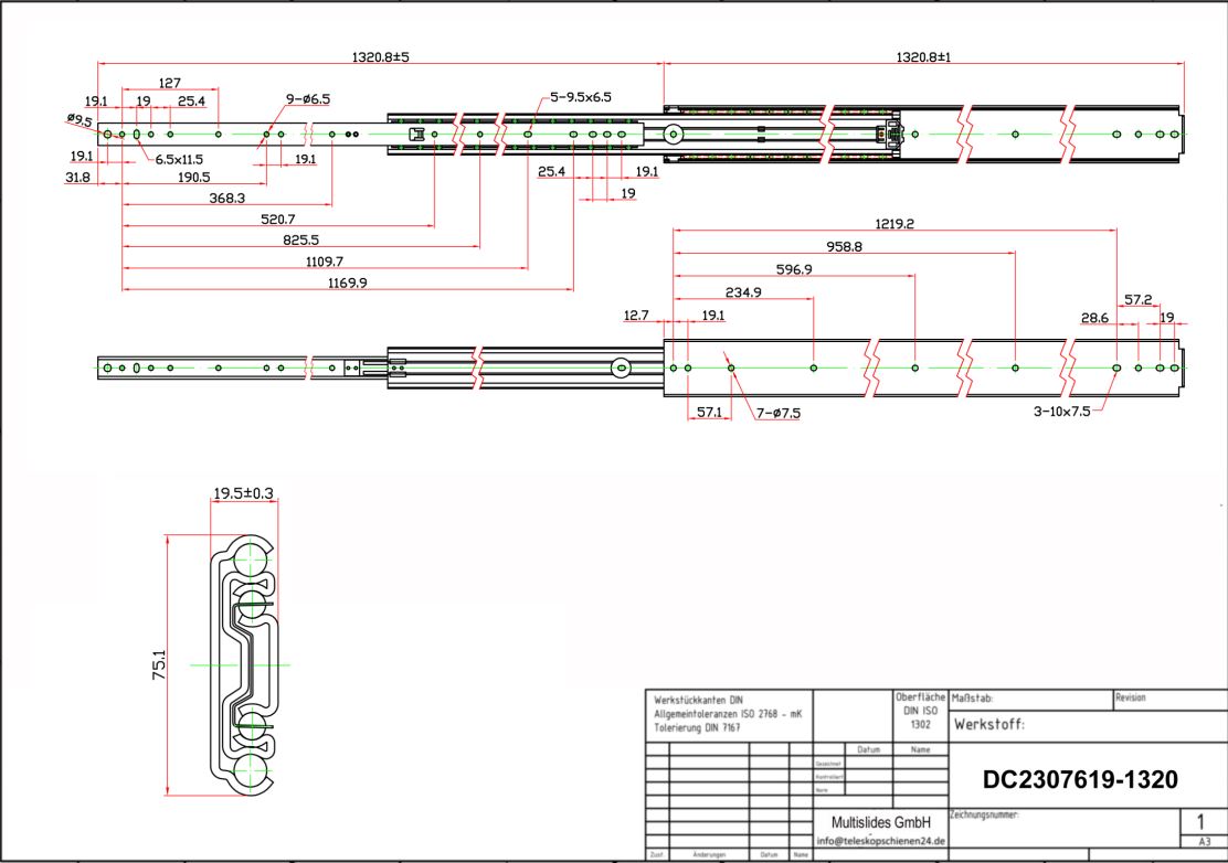 Disegno tecnico Estrazione per carichi pesanti DC2307619-1320