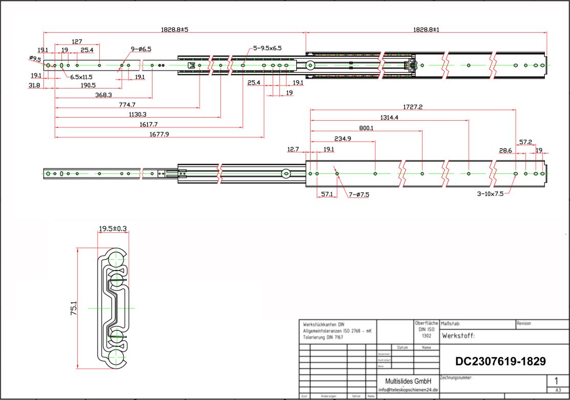 Disegno tecnico Estrazione per carichi pesanti DC2307619-1829