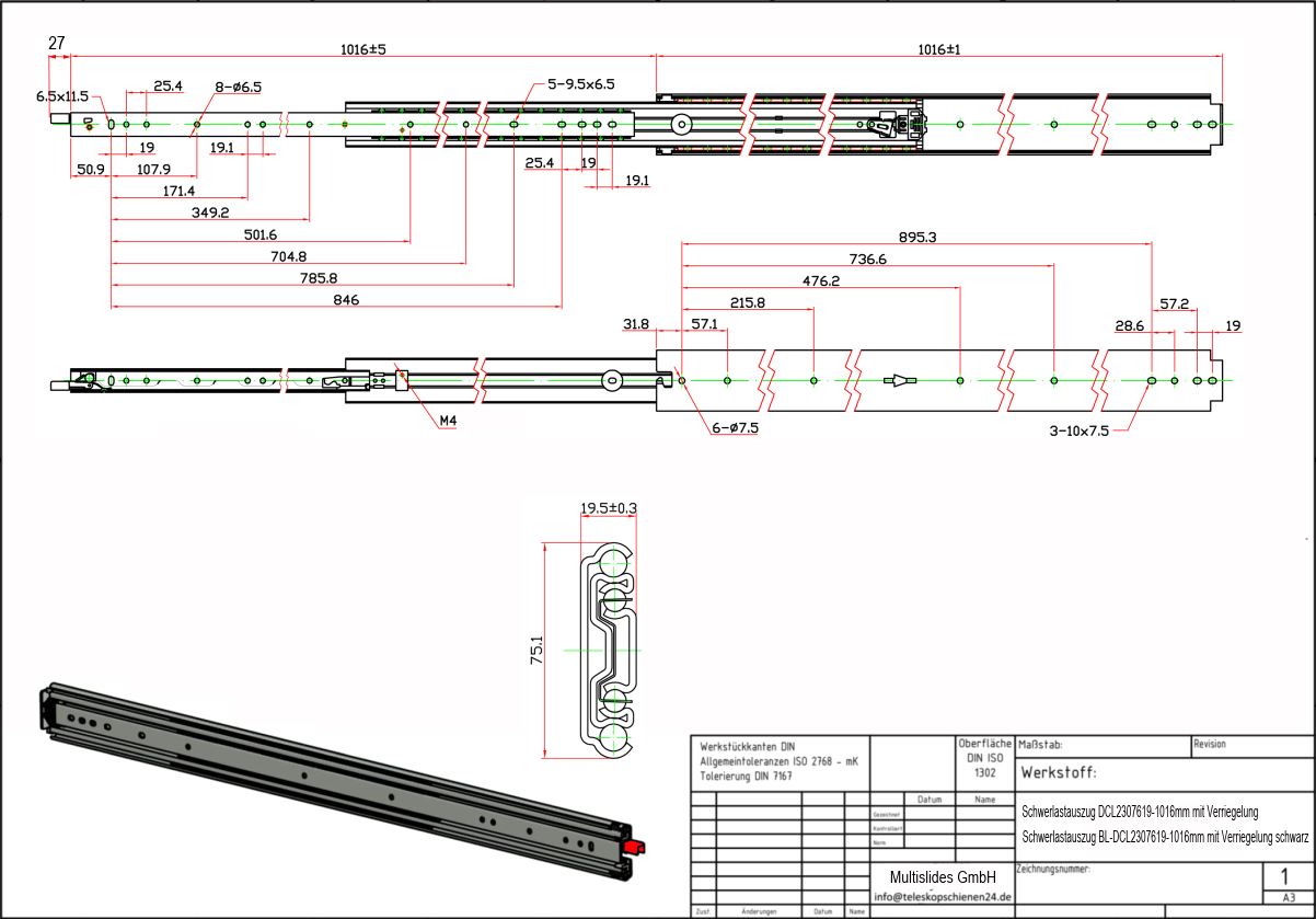 Dibujo técnico Extractor de alta resistencia BL-DCL2307619-1016