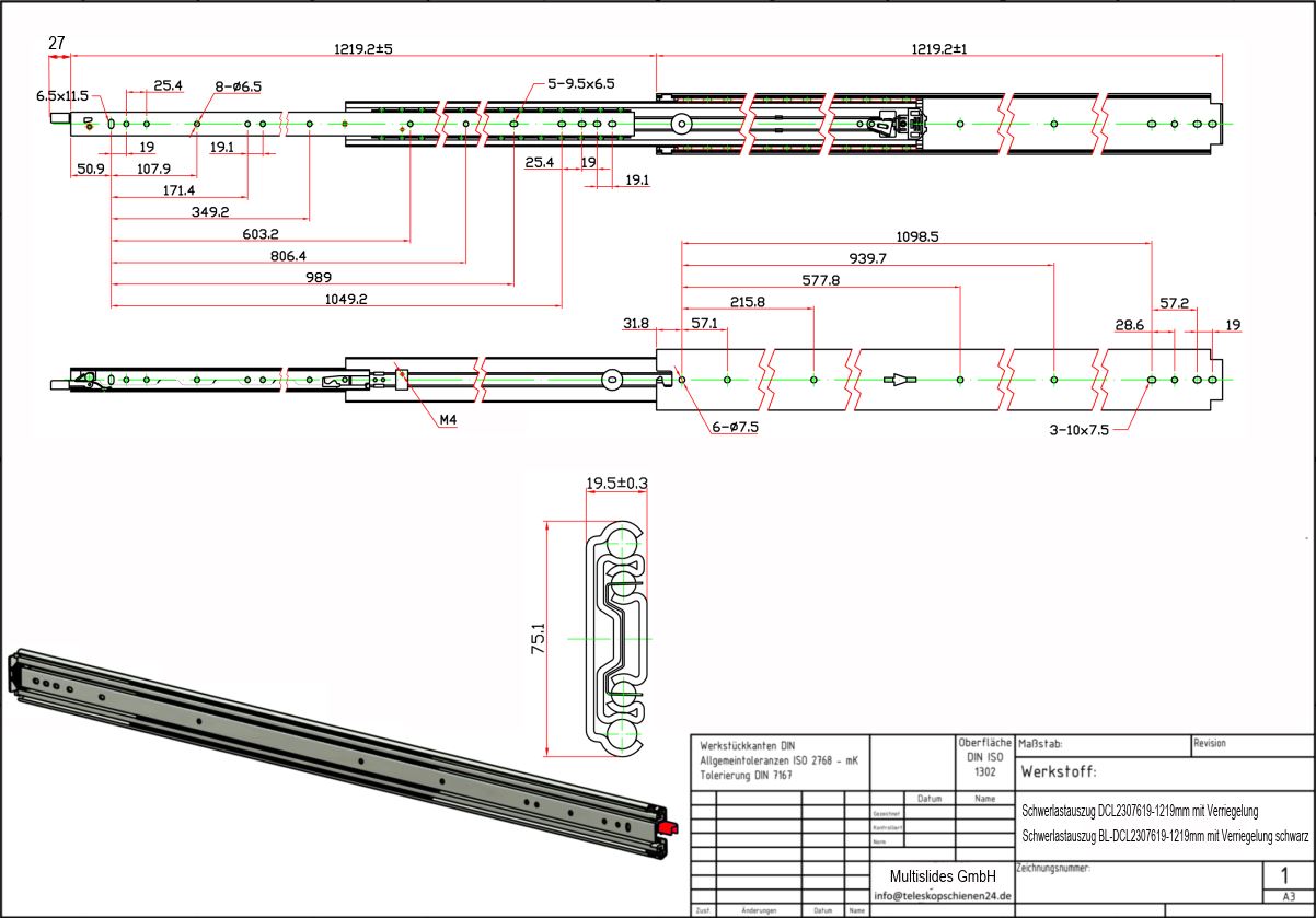Dibujo técnico Extractor de alta resistencia BL-DCL2307619-1219
