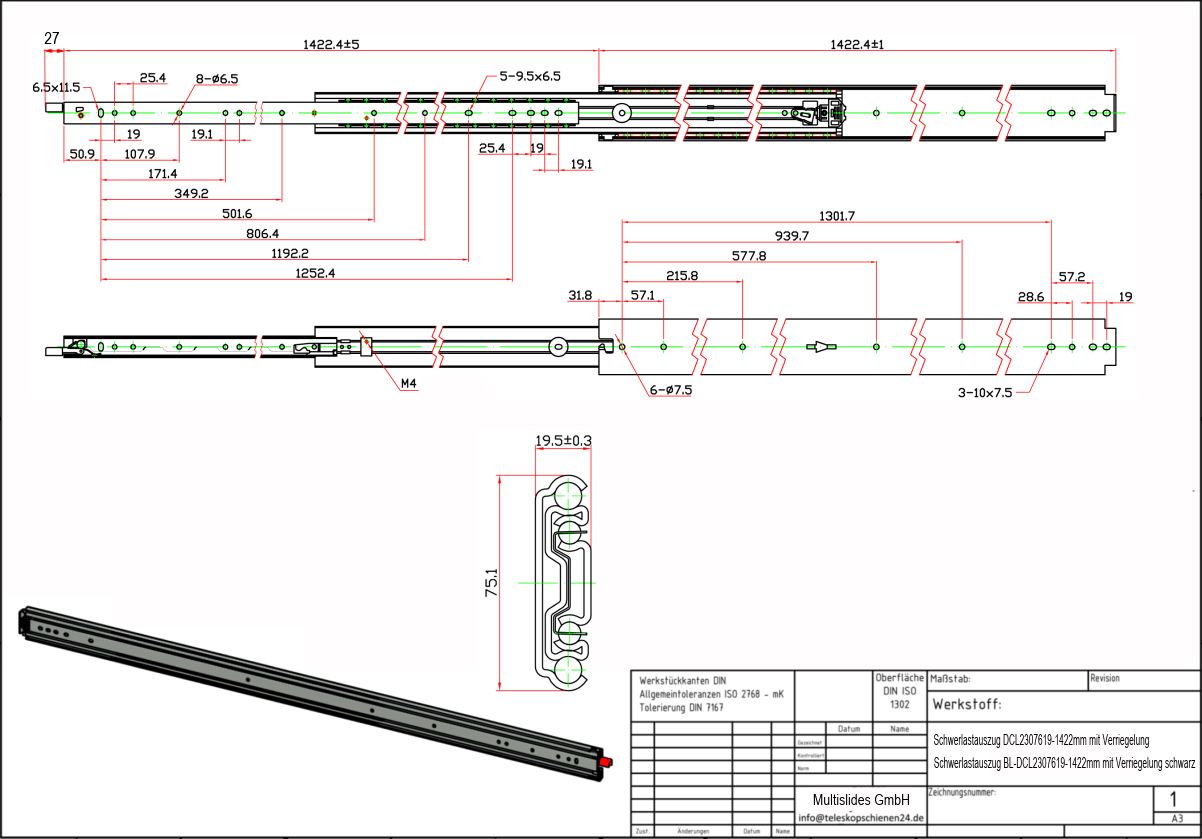 Dibujo técnico Extractor de alta resistencia BL-DCL2307619-1422