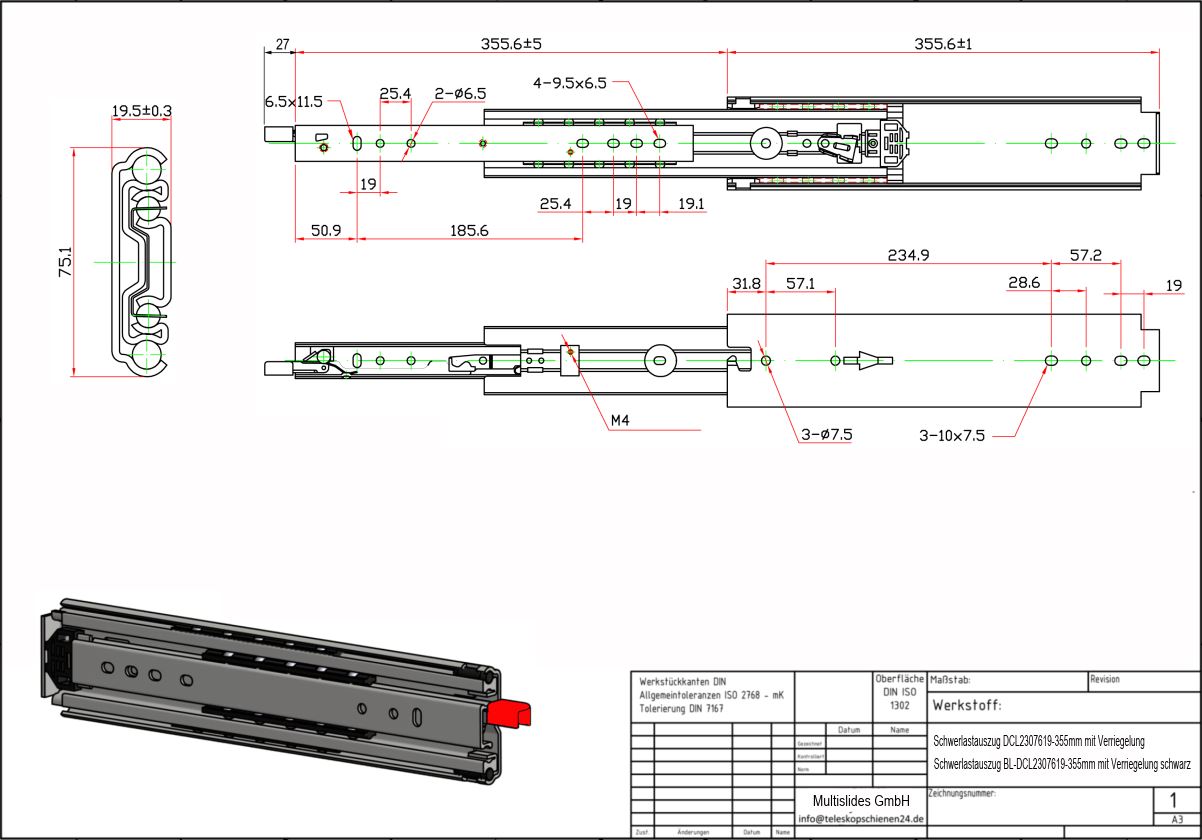 Dibujo técnico Extractor de alta resistencia BL-DCL2307619-355