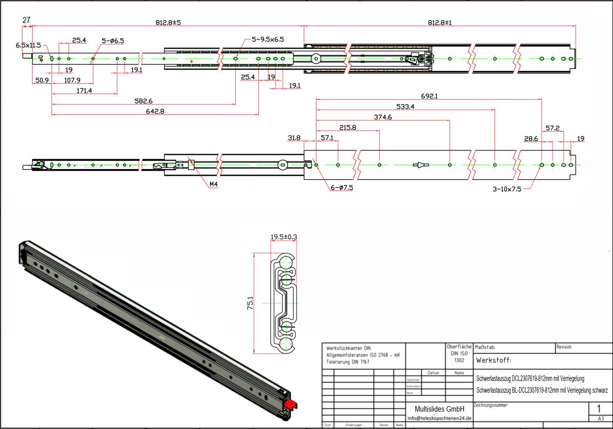 Disegno tecnico Estrazione per carichi pesanti BL-DCL2307619-812