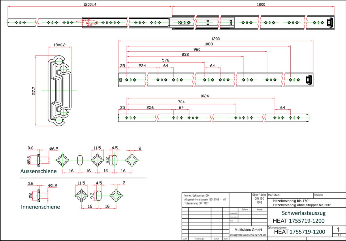 Dibujo técnico Extractor de alta resistencia HEAT1755719-1200