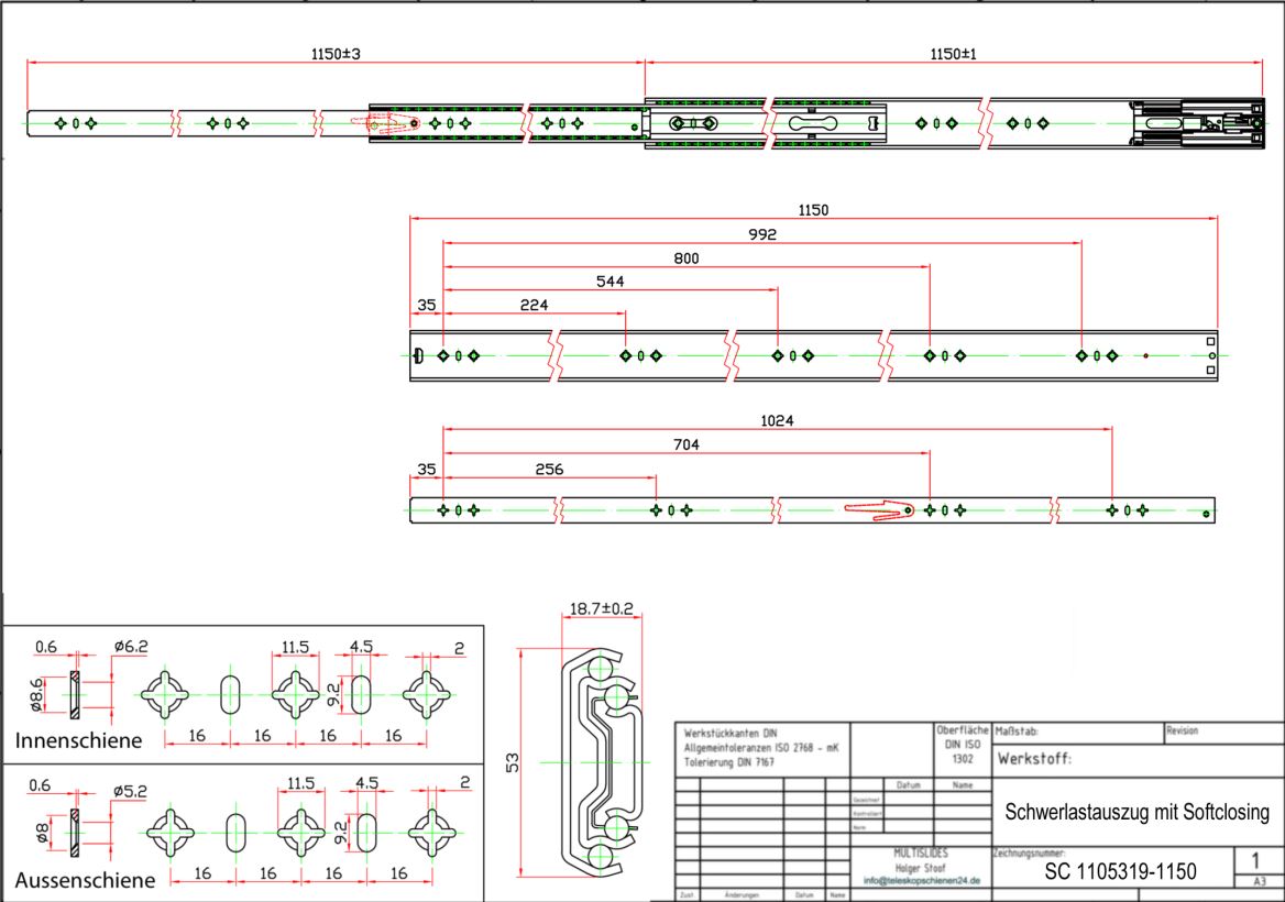 Dibujo técnico Extractor de alta resistencia SC1105319-1150